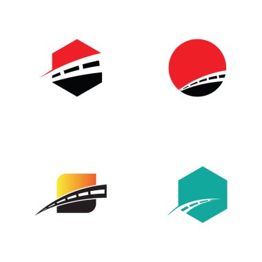 Otoyol otoyolu altyapı logosu ve sembolü seti