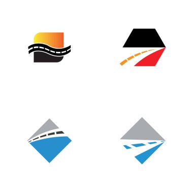 Otoyol otoyolu altyapı logosu ve sembolü seti