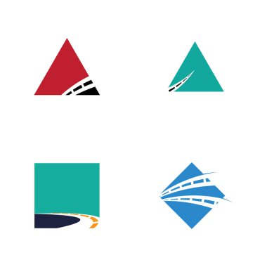 Otoyol otoyolu altyapı logosu ve sembolü seti