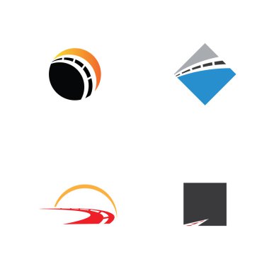 Otoyol otoyolu altyapı logosu ve sembolü seti