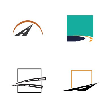Otoyol otoyolu altyapı logosu ve sembolü seti