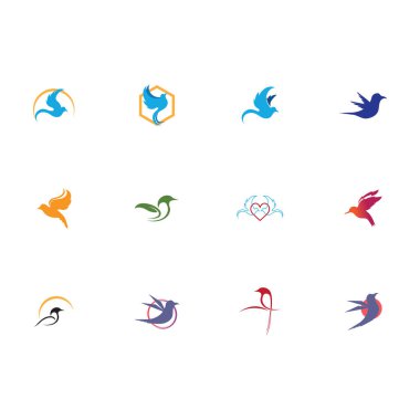 a bunch of bird logos, bird logos are great for office brands, companies, tourist attractions and others on a white background clipart