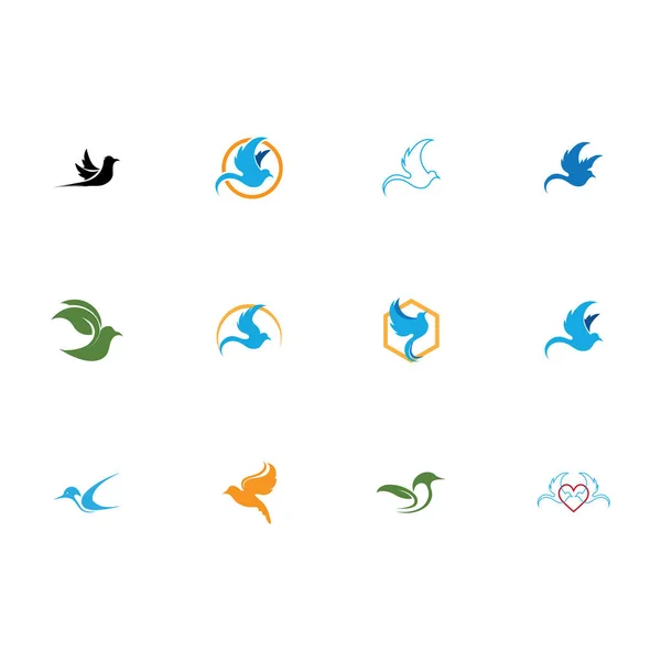Banda Ptačích Log Ptačí Loga Jsou Skvělé Pro Kancelářské Značky — Stockový vektor