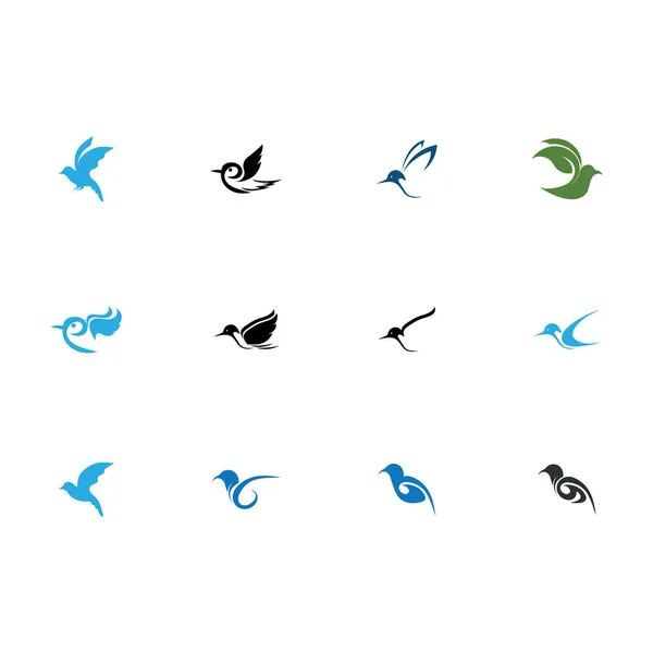 Куча Птичьих Логотипов Логотипов Птиц Отлично Подходят Офисных Брендов Компаний — стоковый вектор