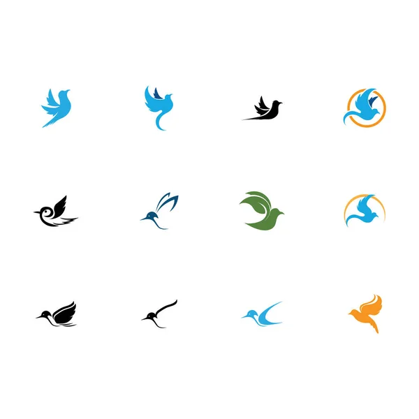 Bunch Bird Logos Bird Logos Great Office Brands Companies Tourist — Stock Vector