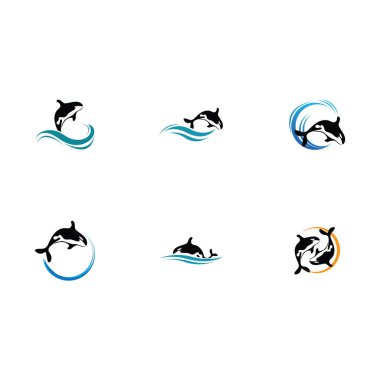 set of  Orca Logo Vector Illustration On Trendy Design.