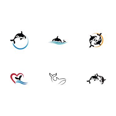 set of  Orca Logo Vector Illustration On Trendy Design.