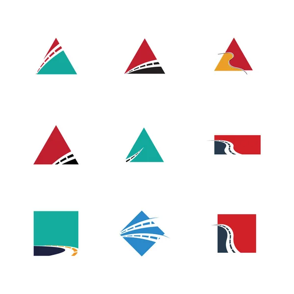 Набор Логотипа Дизайна Дорожной Инфраструктуры Автострады Символов — стоковый вектор