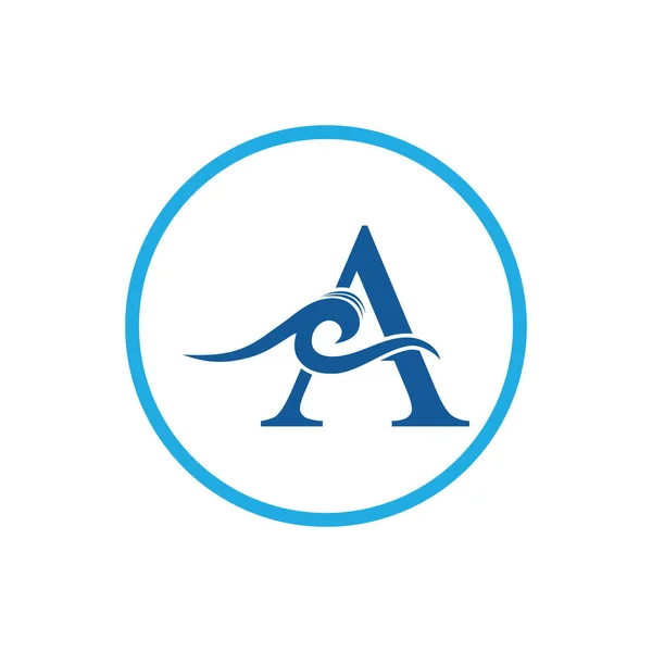 Lettre Simple Élégante Logo Vague Eau Adapté Pour Logo Entreprise — Image vectorielle