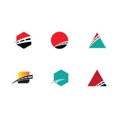 Beyaz arkaplanda karayolu logoları koleksiyonu