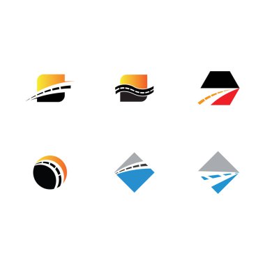 Beyaz arkaplanda karayolu logoları koleksiyonu