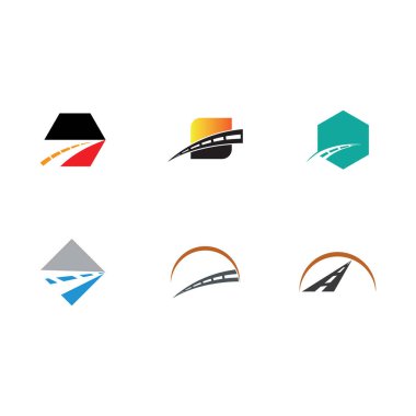 Beyaz arkaplanda karayolu logoları koleksiyonu