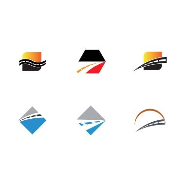 Beyaz arkaplanda karayolu logoları koleksiyonu