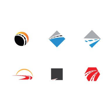 Beyaz arkaplanda karayolu logoları koleksiyonu