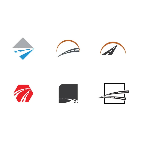 Sammlung Von Autobahn Logos Auf Weißem Hintergrund — Stockvektor