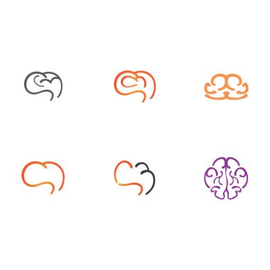 Beyin logosu ve sembol vektör çizim dizaynı