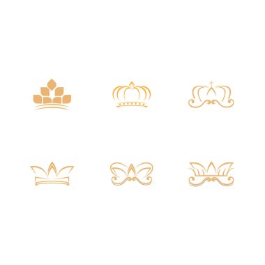 Klasik Crown Logosu, Royal King Queen abstrak logo desain vektor şablonu. Simbol geometri Logotype ikon konsep