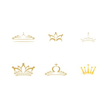 Klasik Crown Logosu, Royal King Queen abstrak logo desain vektor şablonu. Simbol geometri Logotype ikon konsep