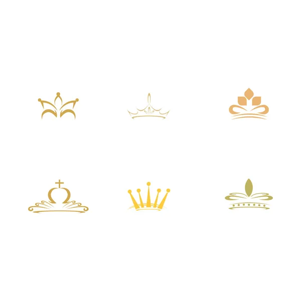 Vintage Crown Logo Set Royal King Queen Abstrak Logo Desain — Vector de stock
