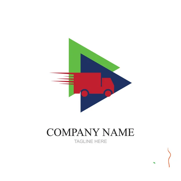 Leveranslösning Logo Design Leveransservice Leverans Uttrycklig Logotyp Design Leverans Man — Stock vektor