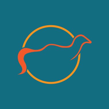 Mavi arkaplanda Fox simge tasarımının vektör çizimi