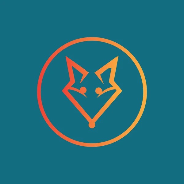 Διανυσματική Απεικόνιση Του Σχεδίου Εικονιδίων Fox Μπλε Φόντο — Διανυσματικό Αρχείο