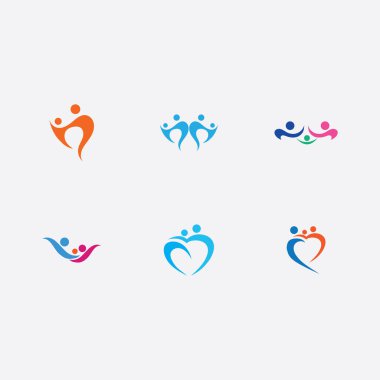 Refah içindeki aile logosu tasarım şablonunun vektör çizimi