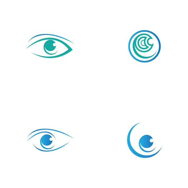 Set Kontaktlinser Eye Vision Gnista Färgglad Logotyp Design Inspiration — Stock vektor