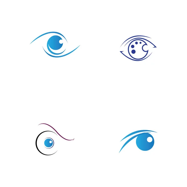 Conjunto Lentes Contato Visão Ocular Faísca Colorido Logotipo Design Inspiração — Vetor de Stock