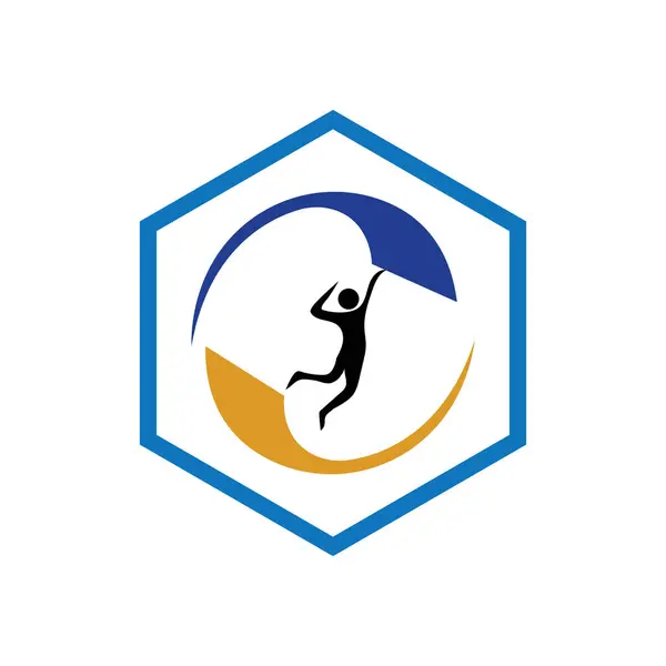Wektor Ilustracja Logo Sportu Siatkówki Projekt Symbolu — Wektor stockowy