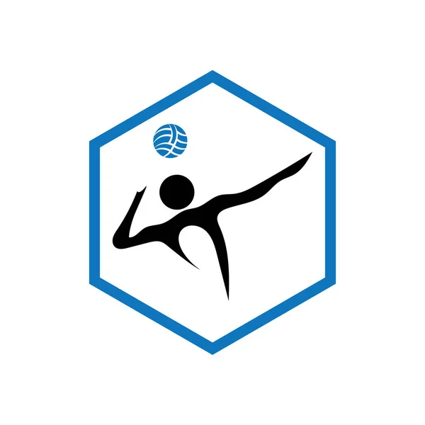 Vector Illustration Volleyball Sport Logo Symbol Design — Stock Vector