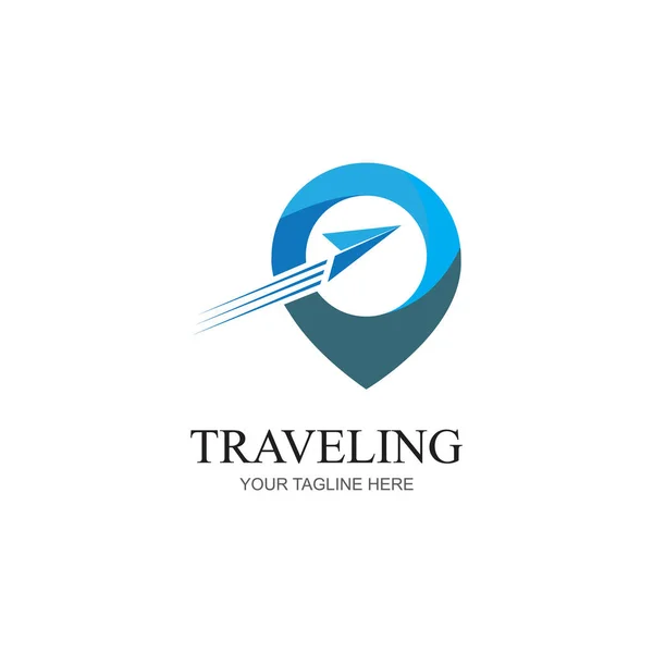 Moderno Color Agencia Viajes Comprobar Logotipo Del Negocio Transporte Logística — Vector de stock