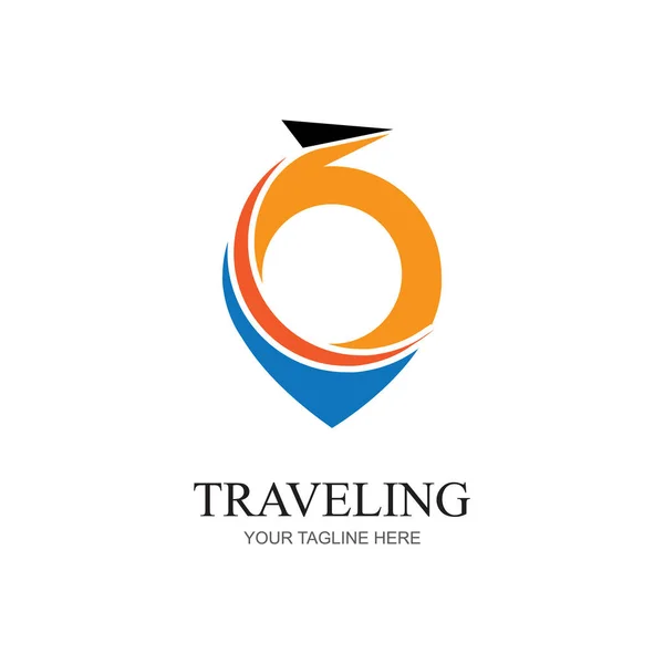 Agência Cor Moderna Viagens Verificar Logotipo Negócio Transporte Logística Entrega — Vetor de Stock