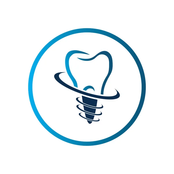 Vektor För Dentalt Implantat Logotyp Och Mall För Symboldesign — Stock vektor