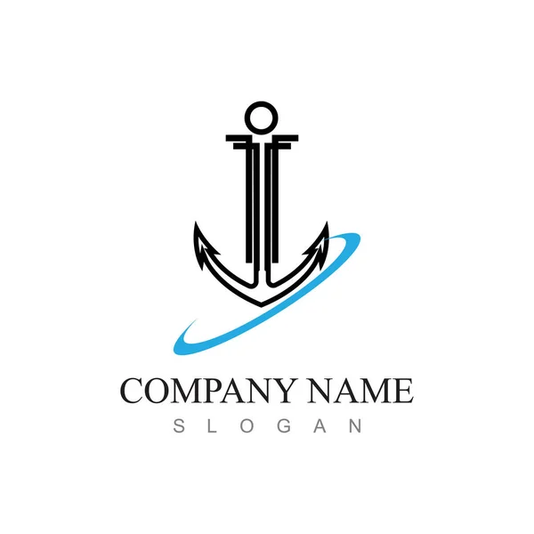 Marine Retro Emblemen Logo Met Anker Touw Ankerlogo Vecto — Stockvector