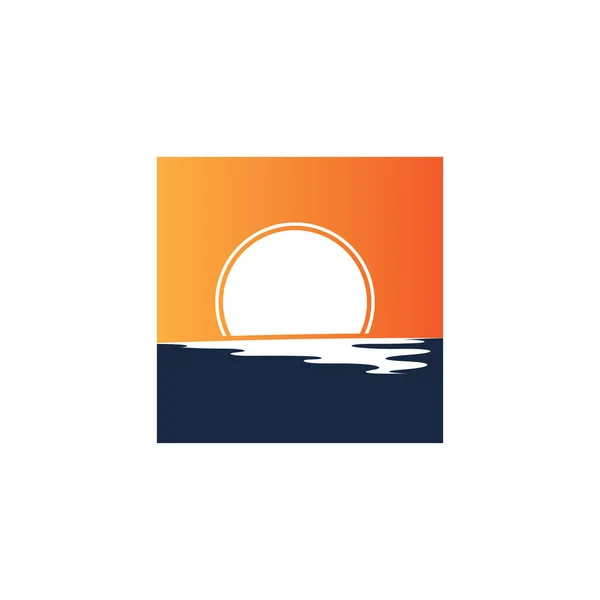 Шаблон Логотипу Sunrise Векторні Ілюстрації Піктограма Логотип Шаблон Сонце Над Ліцензійні Стокові Ілюстрації