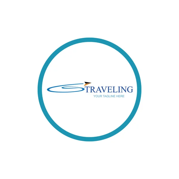 Travel Agency Logo Vector Illustration Design Template — Stock Vector