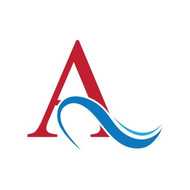 Bir mektup dalga Logo şablonu vektör çizim