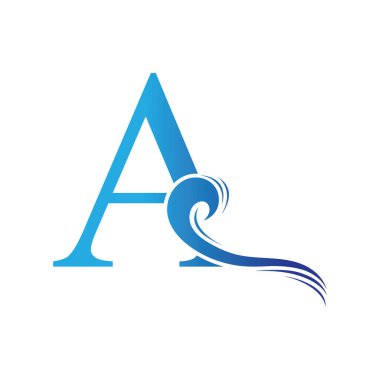 Bir mektup dalga Logo şablonu vektör çizim