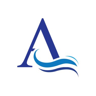 Bir mektup dalga Logo şablonu vektör çizim