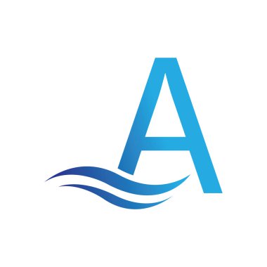 Bir mektup dalga Logo şablonu vektör çizim