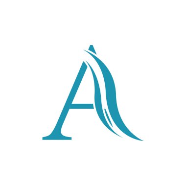 Bir mektup dalga Logo şablonu vektör çizim