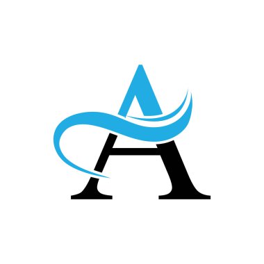Bir mektup dalga Logo şablonu vektör çizim