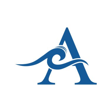 Bir mektup dalga Logo şablonu vektör çizim