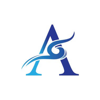 Bir mektup dalga Logo şablonu vektör çizim