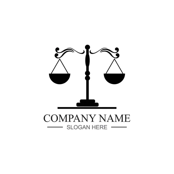 Hukum Keadilan Logo Templat Desain Vektor Pencahayaan - Stok Vektor
