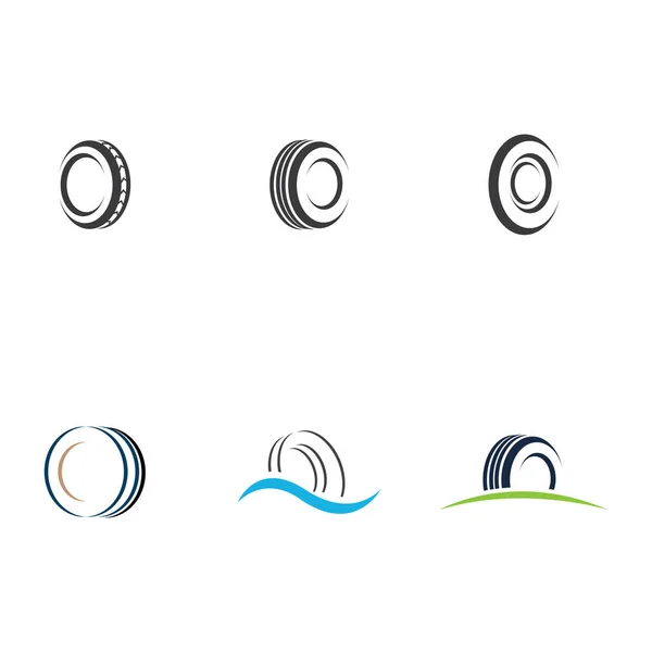 Una Collezione Tire Logo Simbolo Design Vettoriale Immagine — Vettoriale Stock