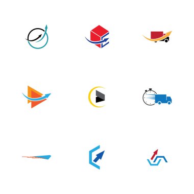 Teslimat ekspres logosu ve sembol vektör illüstrasyon dizaynı