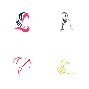 Muslimah tesettür logo şablon vektör çizim dizaynı