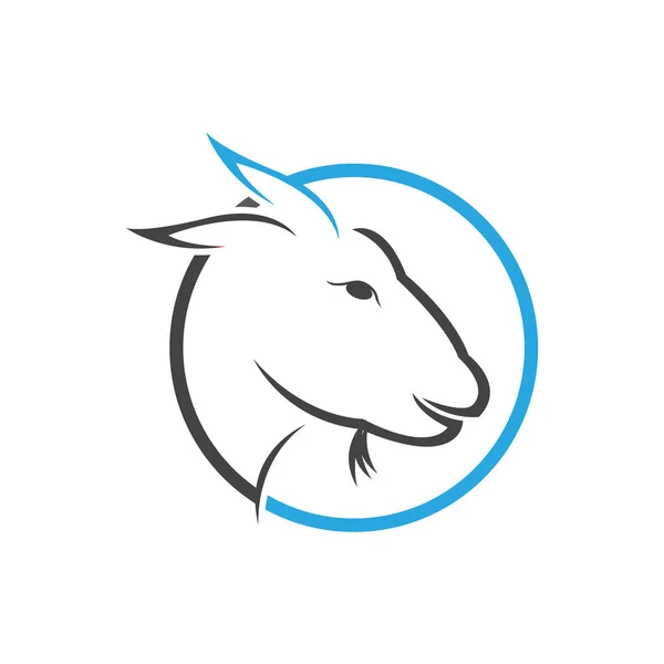 Kopf Ziege Logo Und Symbol Template Vektor Symbol Illustration Design — Stockvektor